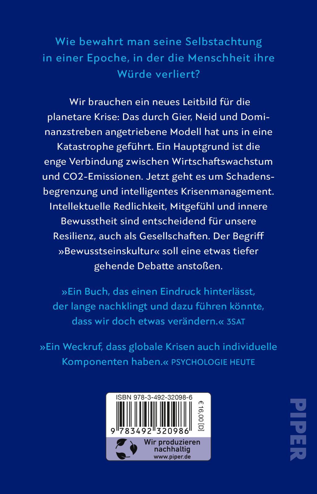 Rückseite: 9783492320986 | Bewusstseinskultur | Thomas Metzinger | Taschenbuch | 208 S. | Deutsch