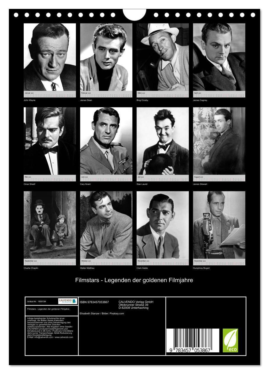 Bild: 9783457053867 | Filmstars - Legenden der goldenen Filmjahre (Wandkalender 2025 DIN...