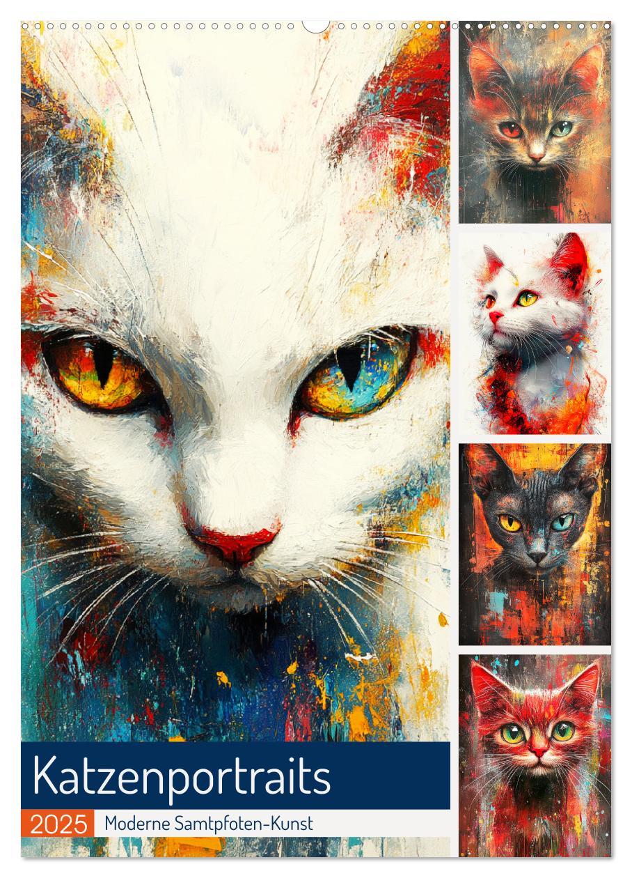 Cover: 9783457211977 | Katzenportraits. Moderne Samtpfoten-Kunst (Wandkalender 2025 DIN A2...