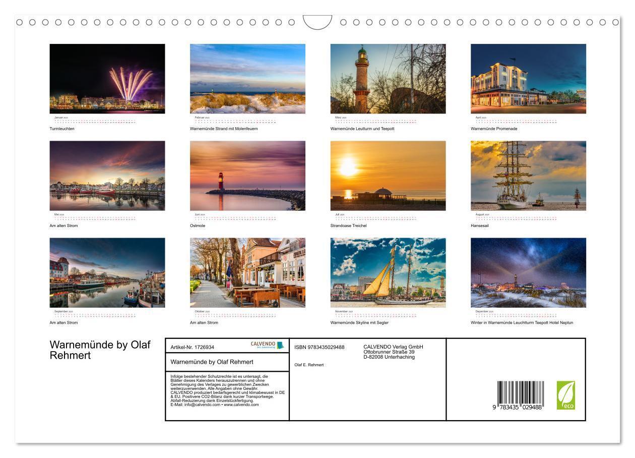 Bild: 9783435029488 | Warnemünde by Olaf Rehmert (Wandkalender 2025 DIN A3 quer),...