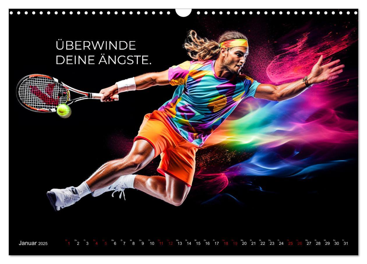 Bild: 9783383873096 | Tennis und Motivation (Wandkalender 2025 DIN A3 quer), CALVENDO...