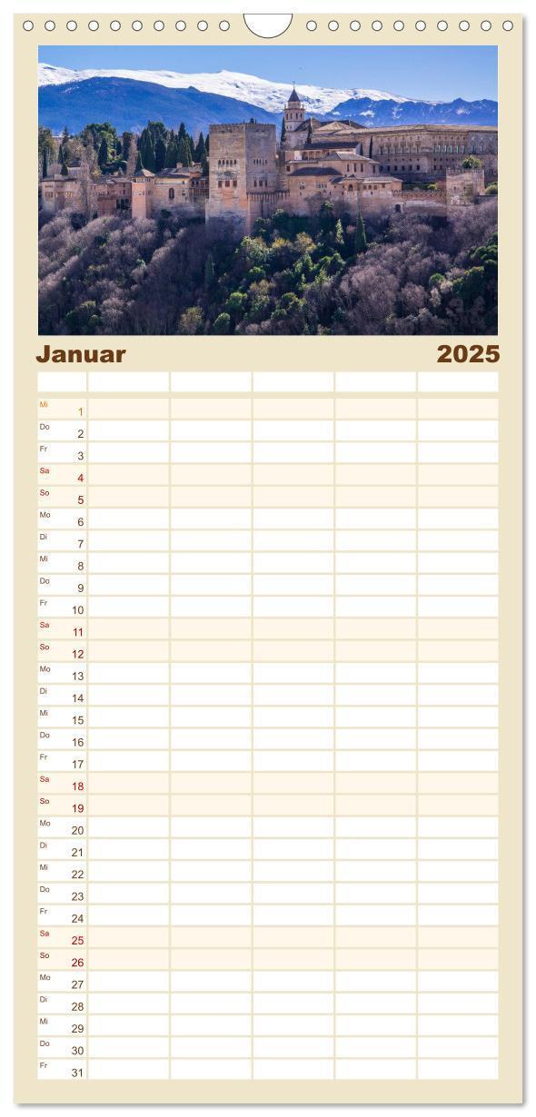 Bild: 9783457113066 | Familienplaner 2025 - Andalusien mit 5 Spalten (Wandkalender, 21 x...