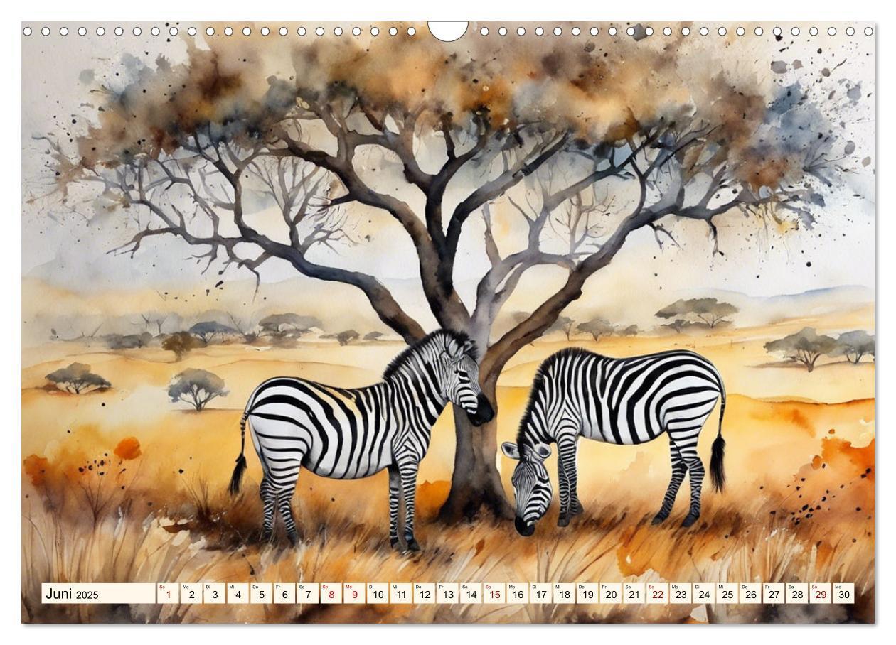 Bild: 9783383805820 | Zauberhafte Aquarelle von Afrikas Tierwelt (Wandkalender 2025 DIN...