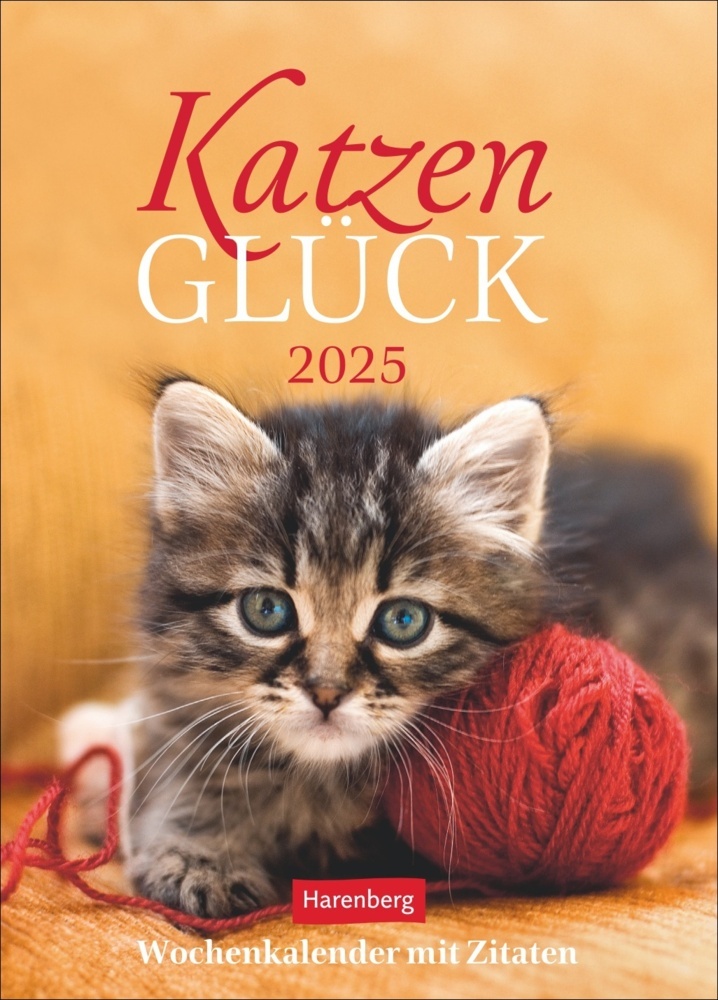 Cover: 9783840034329 | Katzenglück Wochenkalender 2025 - mit Zitaten | Kalender | 54 S.