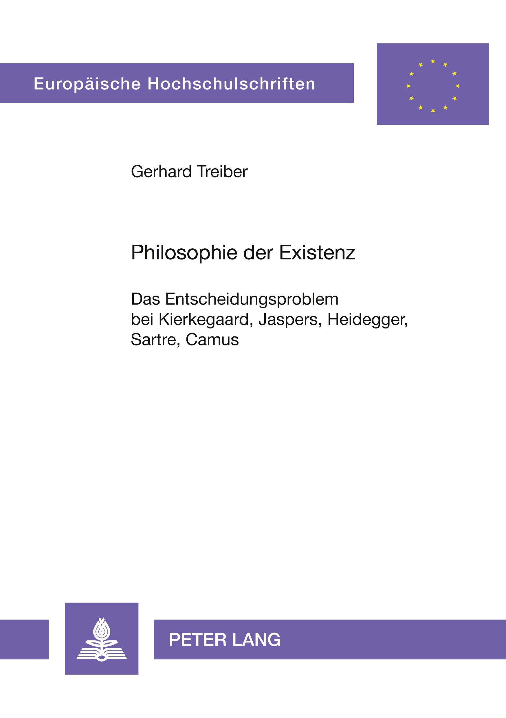 Cover: 9783631357279 | Philosophie der Existenz | Gerhard Treiber | Taschenbuch | Paperback