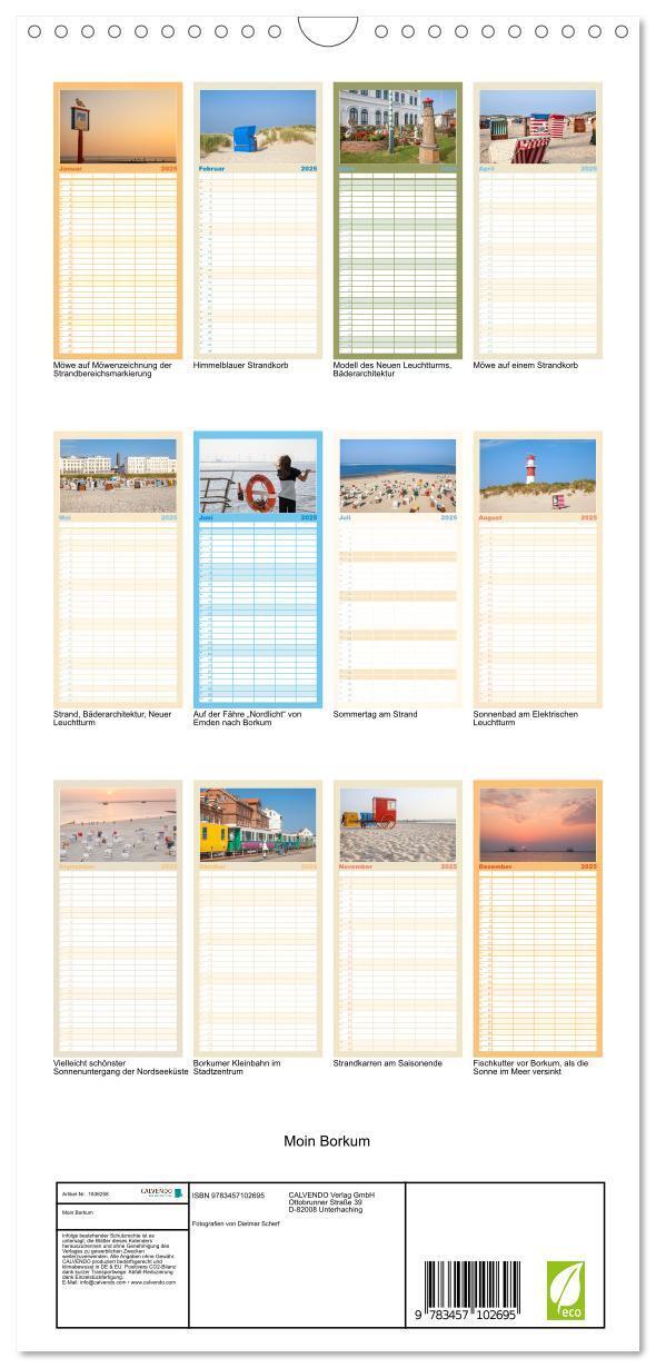 Bild: 9783457102695 | Familienplaner 2025 - Moin Borkum mit 5 Spalten (Wandkalender, 21 x...