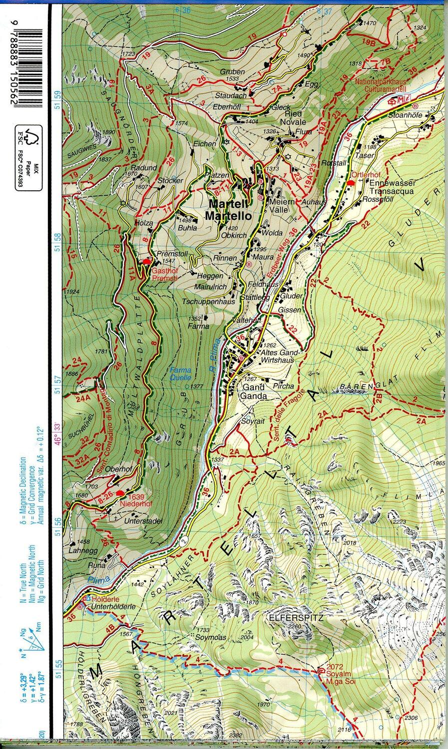 Bild: 9788883150562 | Tabacco Wandern 1 : 25 000 Ultental | (Land-)Karte | Deutsch | 2009