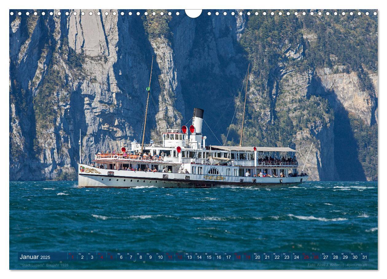 Bild: 9783435107124 | Dampfschiffe Vierwaldstättersee (Wandkalender 2025 DIN A3 quer),...