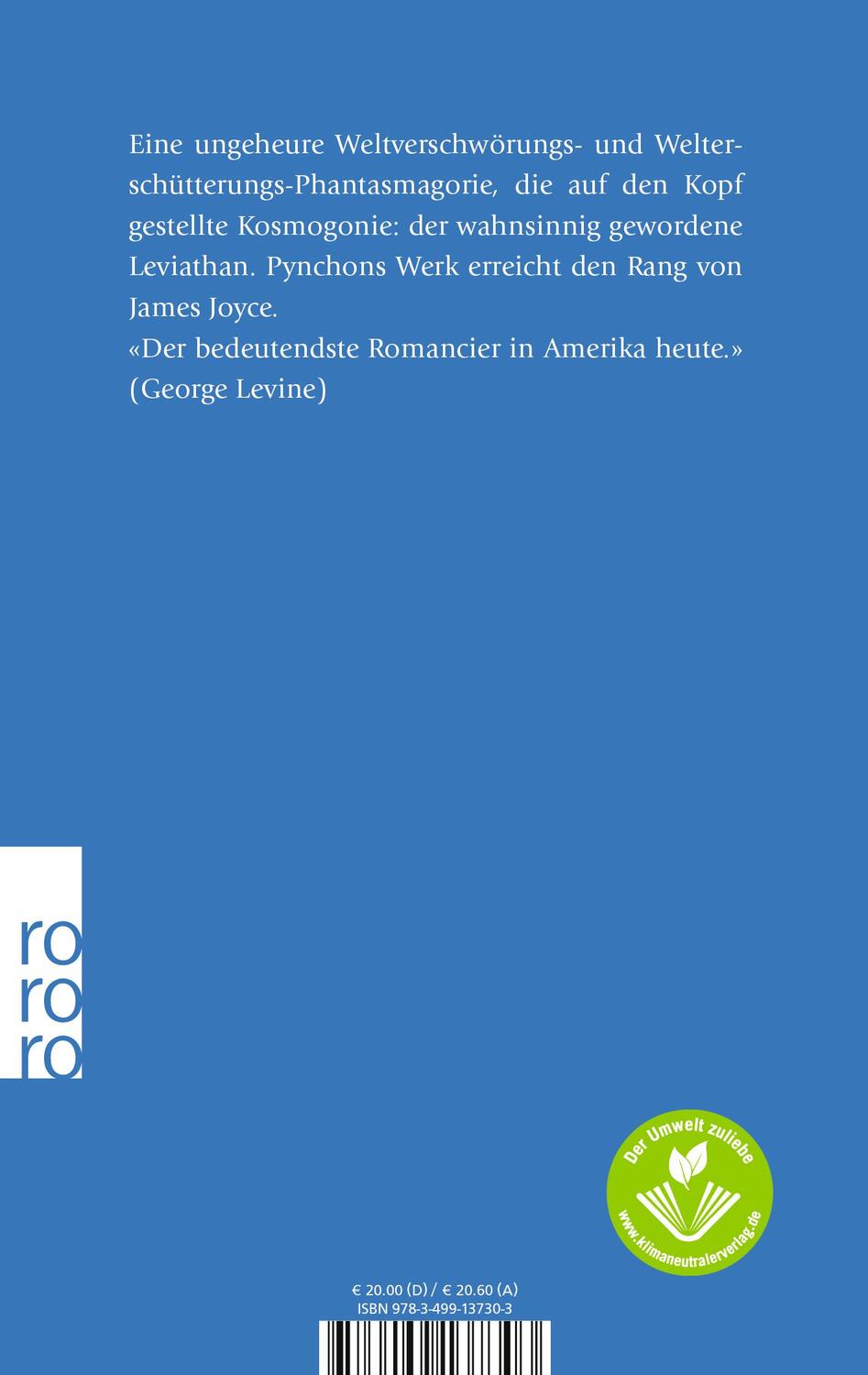 Rückseite: 9783499137303 | V. | Thomas Pynchon | Taschenbuch | 544 S. | Deutsch | 1994