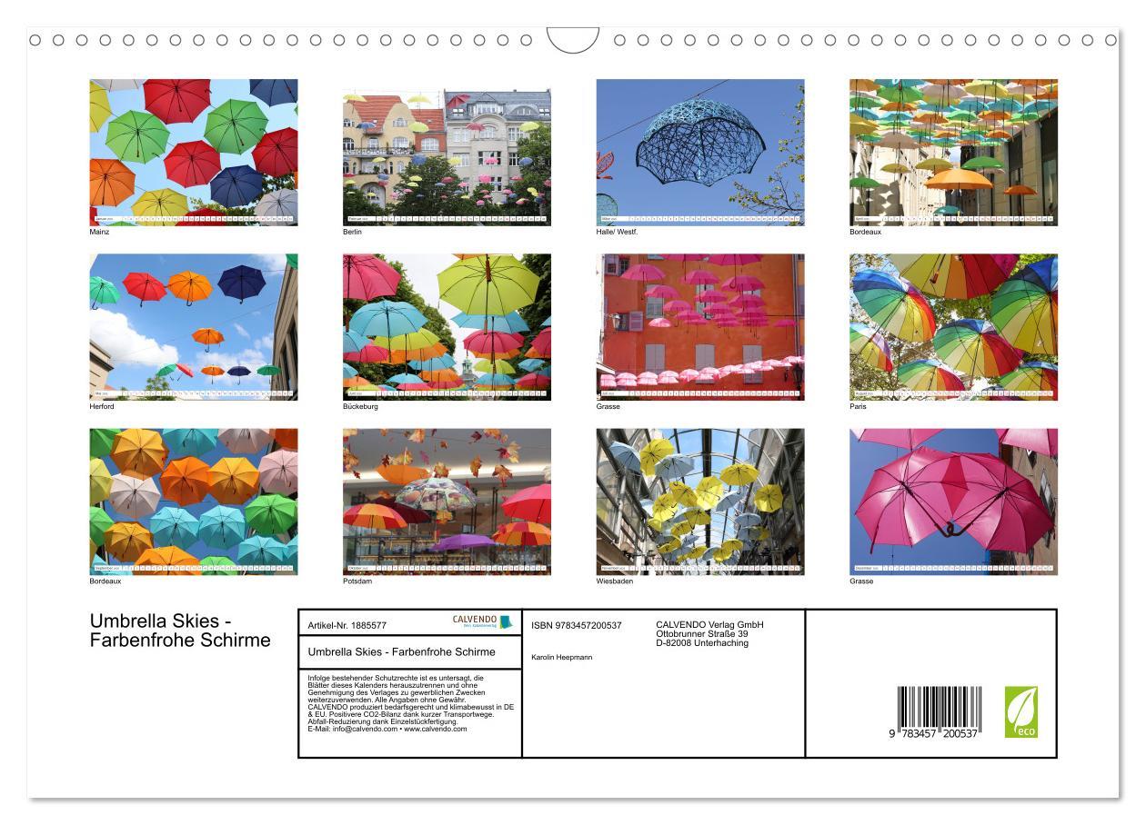 Bild: 9783457200537 | Umbrella Skies - Farbenfrohe Schirme (Wandkalender 2025 DIN A3...