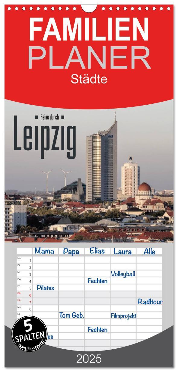 Cover: 9783457104569 | Familienplaner 2025 - Reise durch Leipzig mit 5 Spalten...