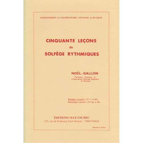 Cover: 9790045031589 | Gallon 50 Lecons Vol 1 Solfege Rythmiques Music Education | Buch