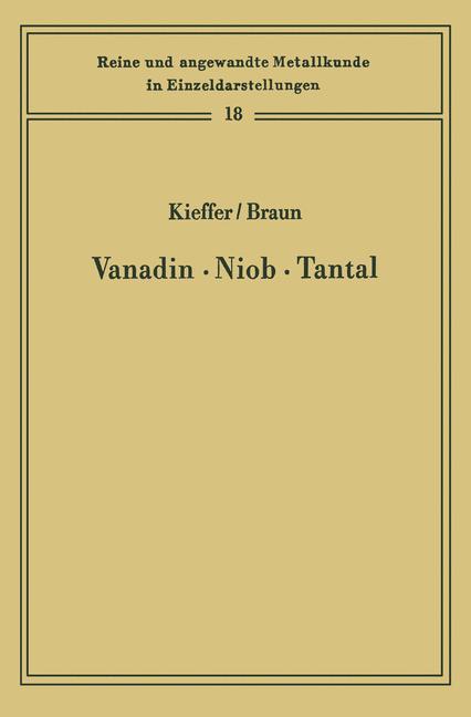 Cover: 9783642510991 | Vanadin Niob · Tantal | Horst Braun (u. a.) | Taschenbuch | Paperback