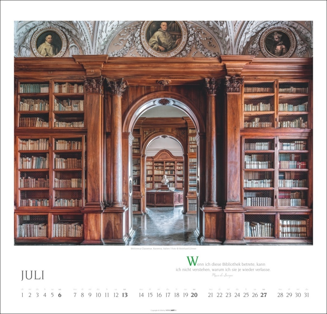 Bild: 9783839901021 | Welt der Bibliotheken Kalender 2025 | Reinhard Görner | Kalender