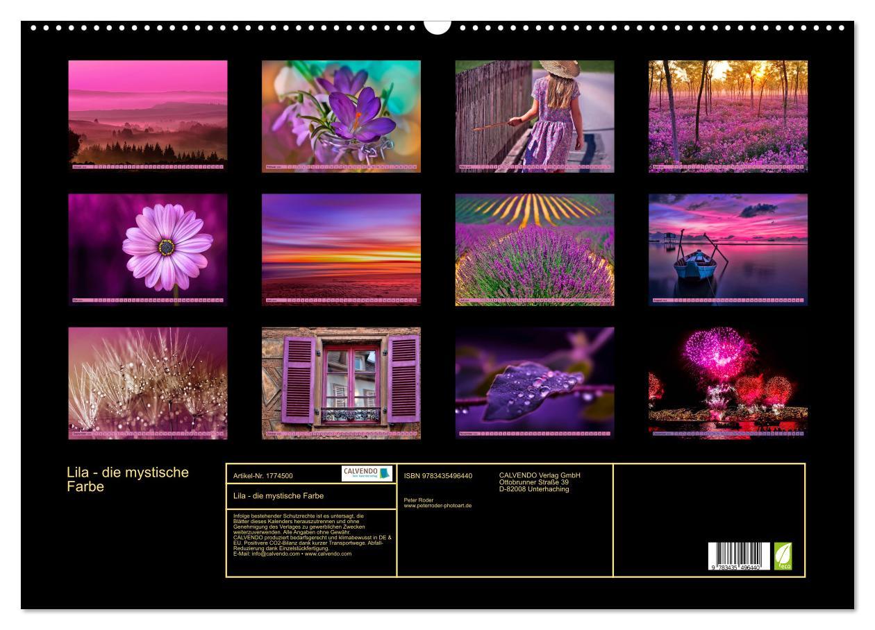 Bild: 9783435496440 | Lila - die mystische Farbe (Wandkalender 2025 DIN A2 quer),...