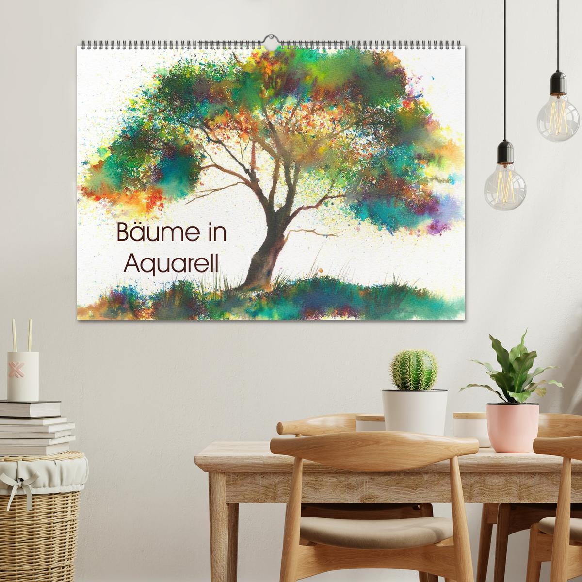 Bild: 9783435495146 | Bäume in Aquarell (Wandkalender 2025 DIN A2 quer), CALVENDO...