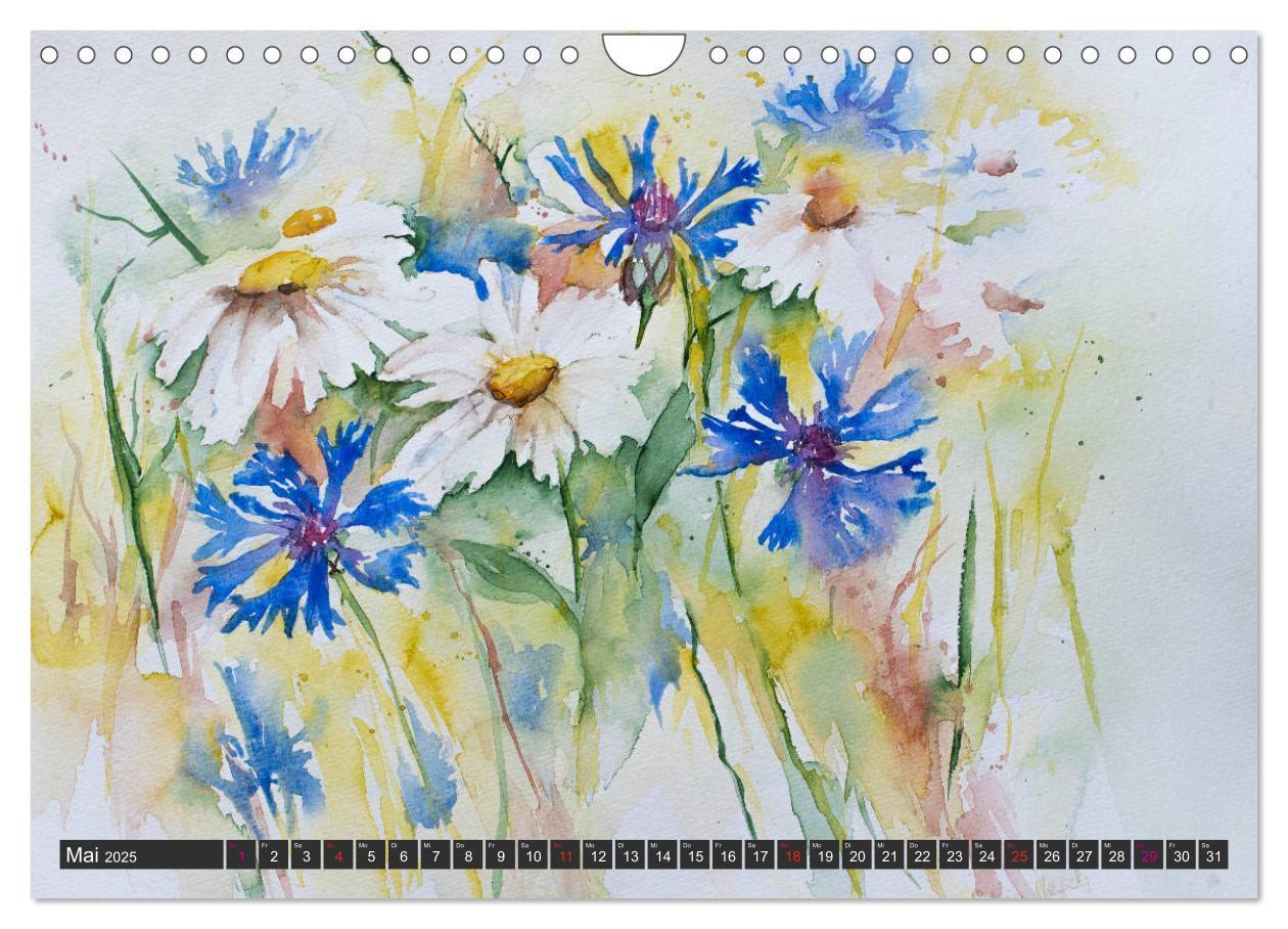 Bild: 9783435312764 | Blumenbilder in Aquarell (Wandkalender 2025 DIN A4 quer), CALVENDO...