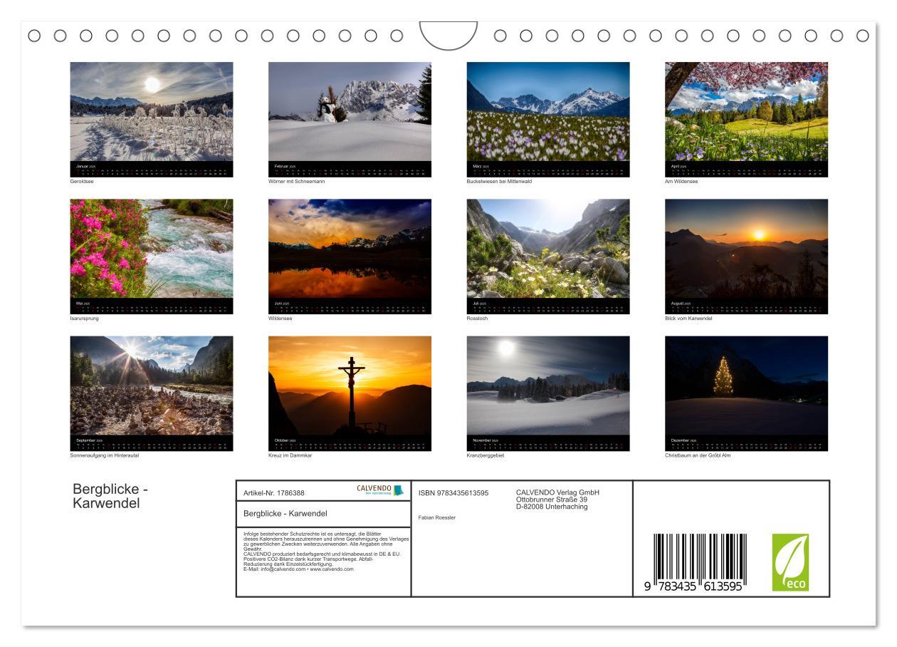 Bild: 9783435613595 | Bergblicke - Karwendel (Wandkalender 2025 DIN A4 quer), CALVENDO...