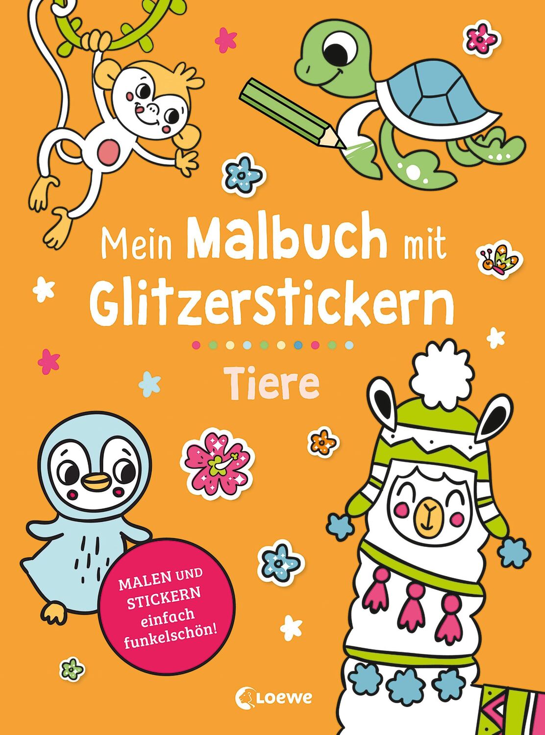 Cover: 9783743216099 | Mein Malbuch mit Glitzerstickern - Tiere | Loewe Kreativ | Broschüre