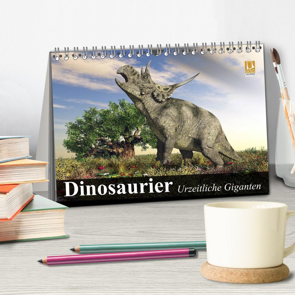 Bild: 9783435567058 | Dinosaurier. Urzeitliche Giganten (Tischkalender 2025 DIN A5 quer),...