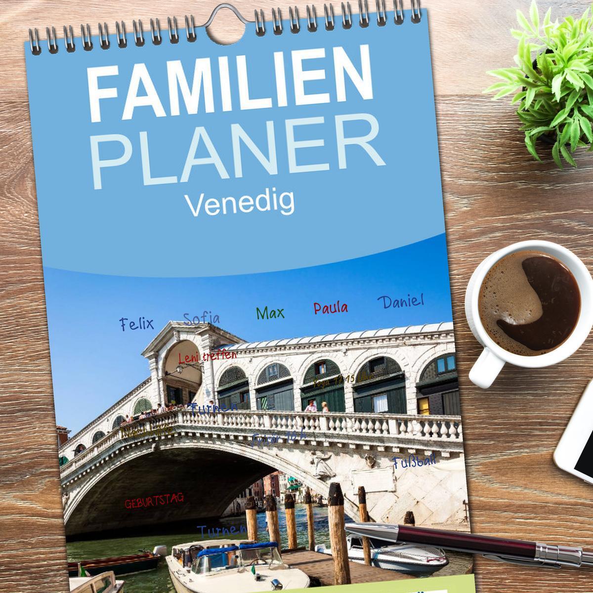 Bild: 9783457120248 | Familienplaner 2025 - Venedig mit 5 Spalten (Wandkalender, 21 x 45...