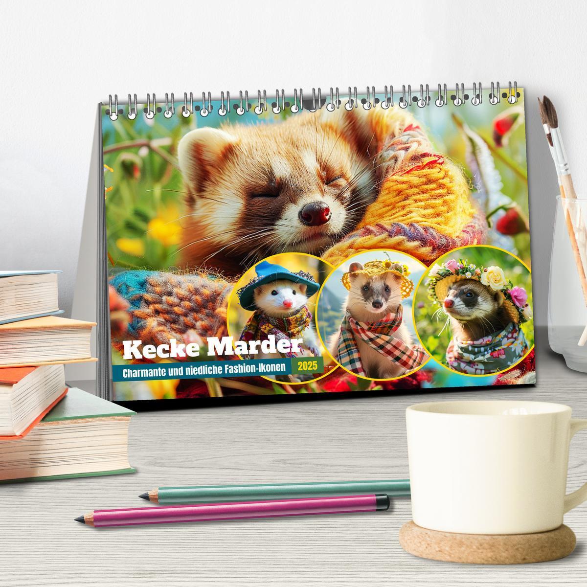 Bild: 9783435720354 | Kecke Marder. Charmante und niedliche Fashion-Ikonen (Tischkalender...