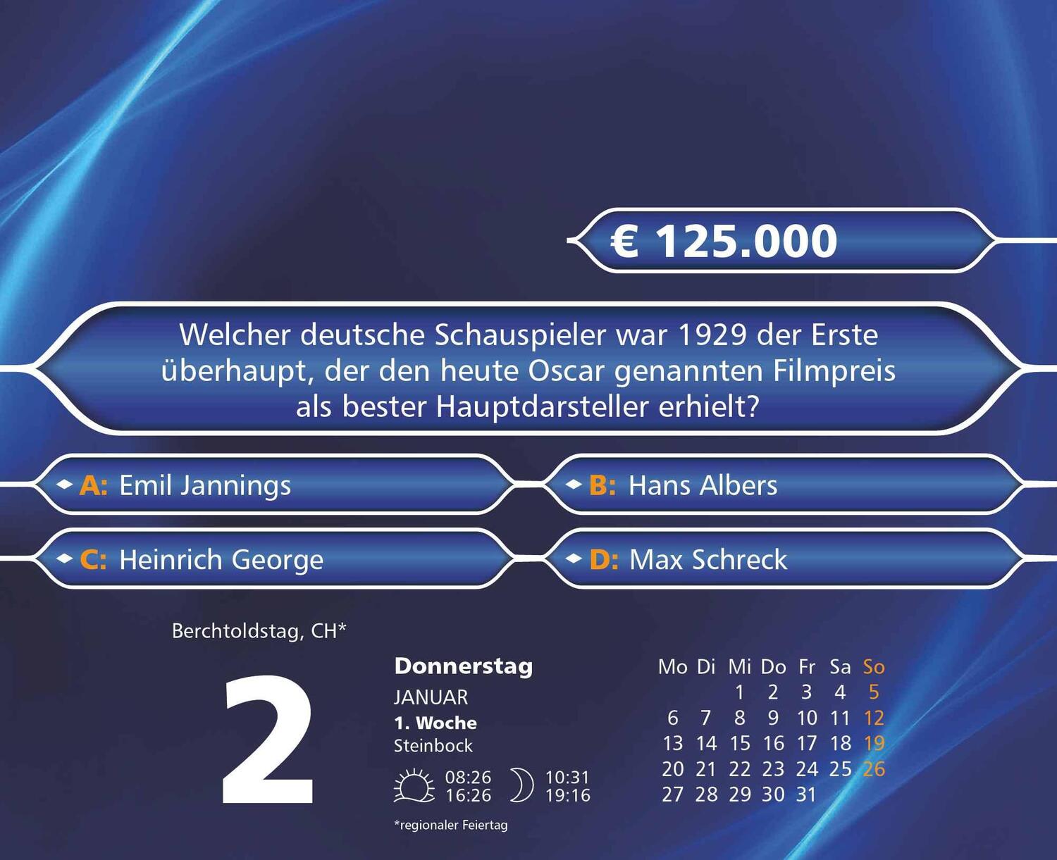 Bild: 4250809653792 | Wer wird Millionär 2025 Tagesabreißkalender - 14.5x11,8 -...