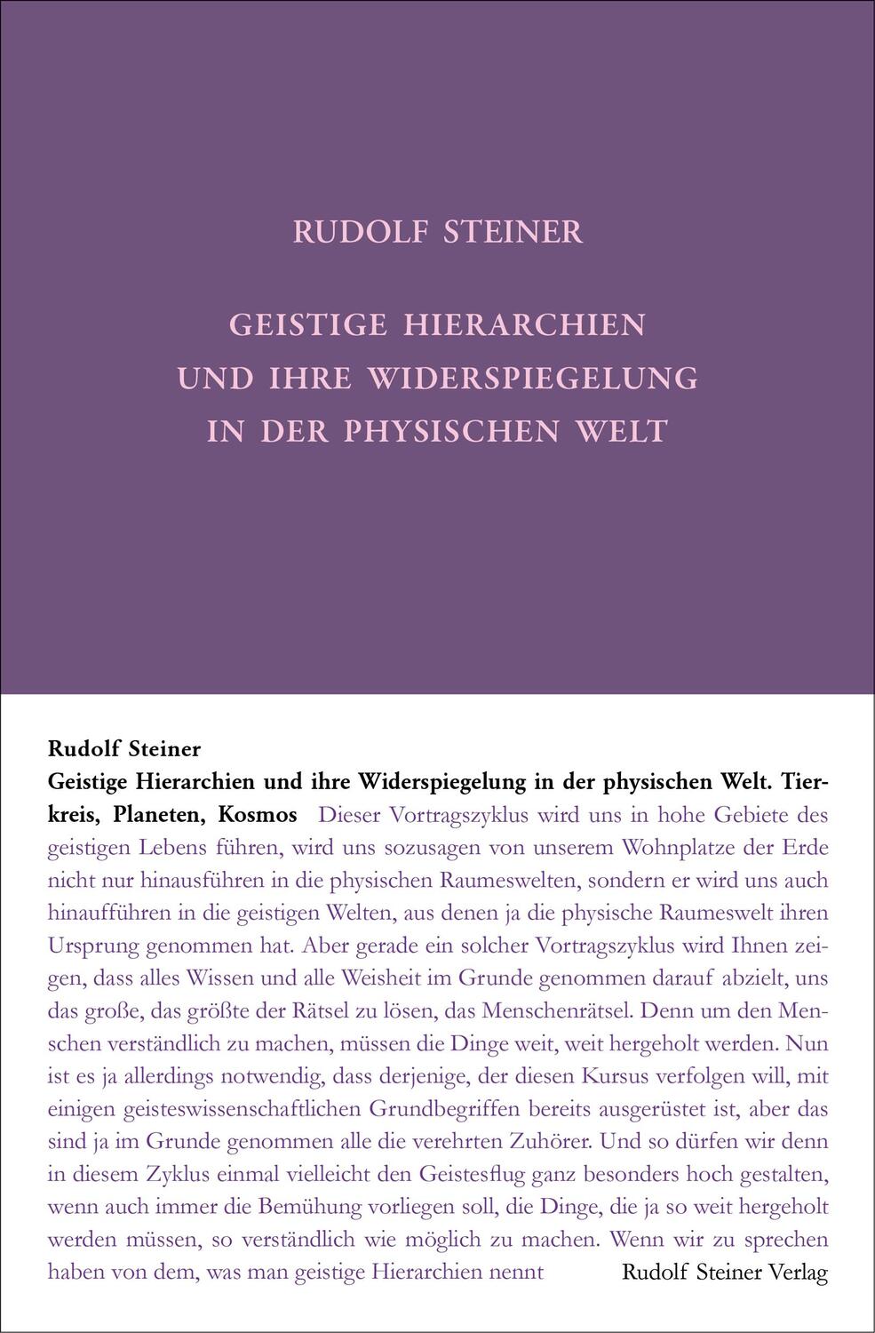 Cover: 9783727411014 | Geistige Hierarchien und ihre Widerspiegelung in der physischen Welt