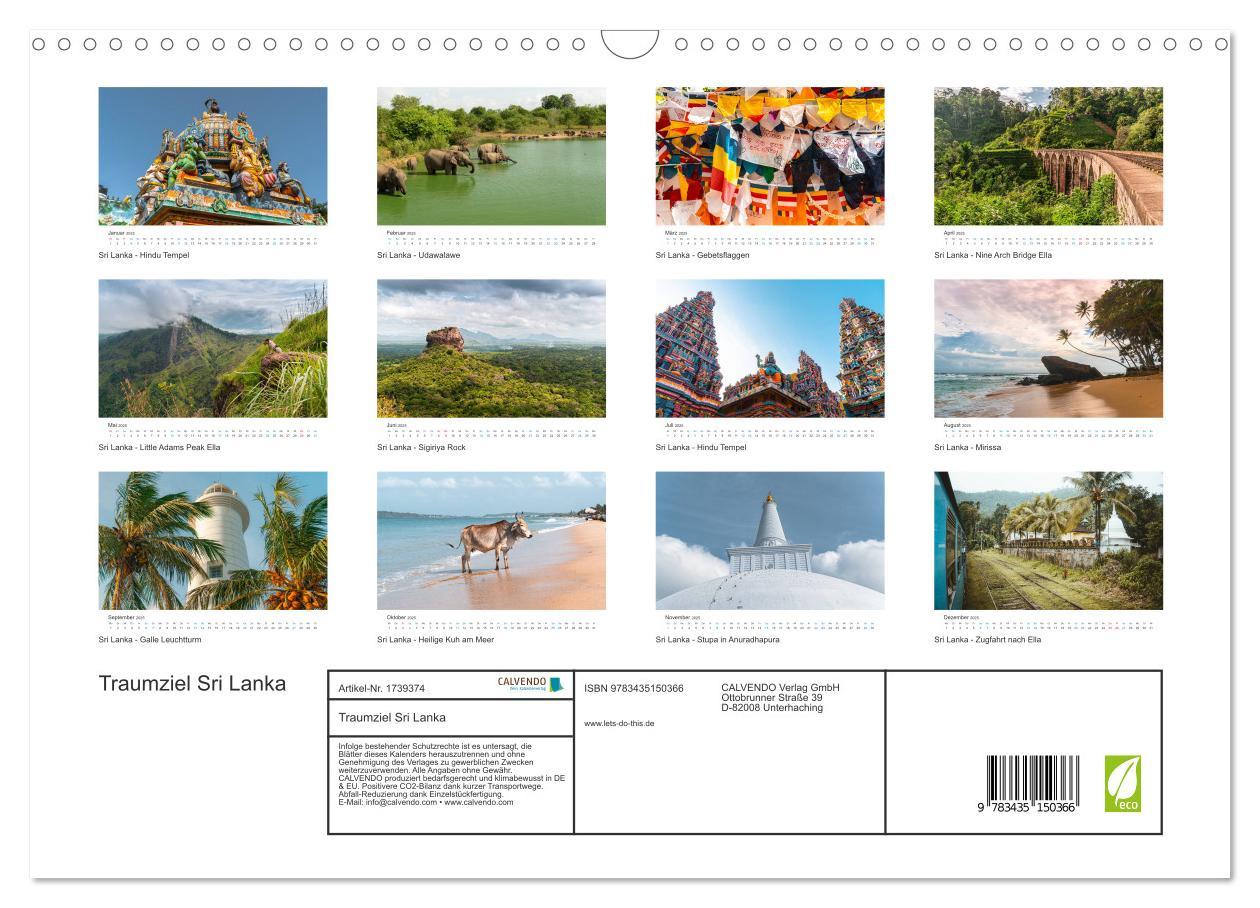 Bild: 9783435150366 | Traumziel Sri Lanka (Wandkalender 2025 DIN A3 quer), CALVENDO...