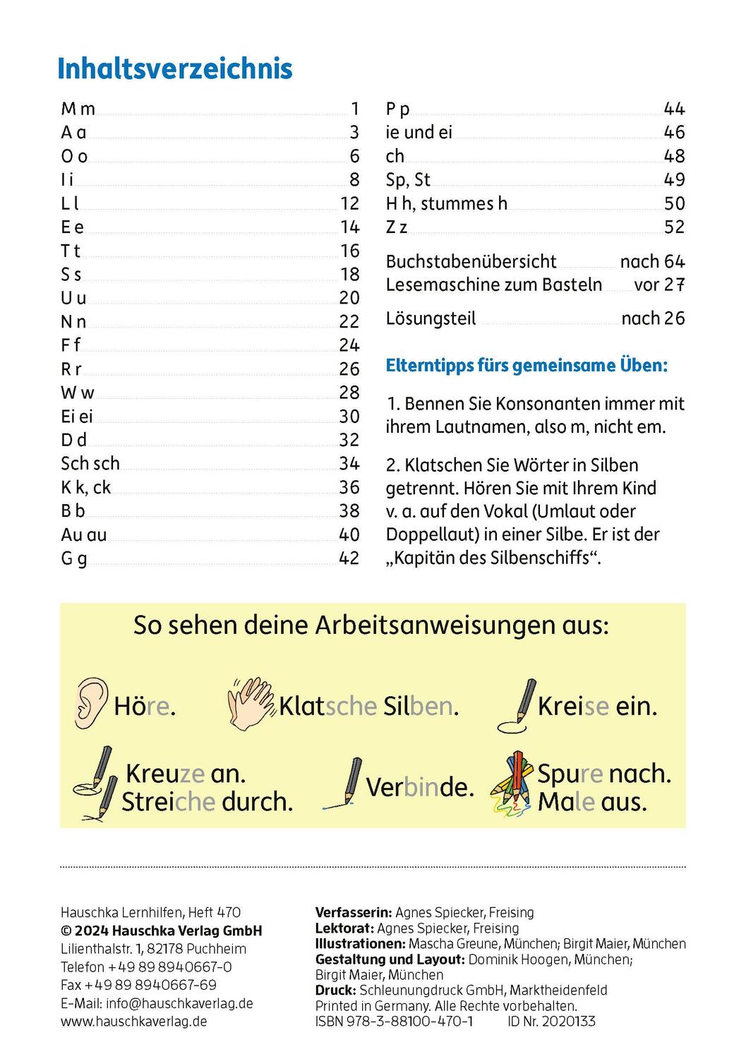 Bild: 9783881004701 | Mein Übungsheft Lesen 1. Klasse: Vom Buchstaben zum Wort | Spiecker