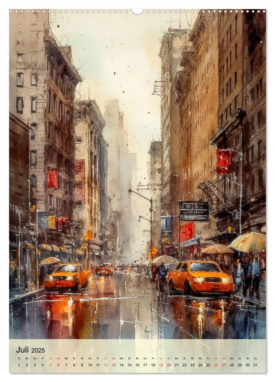 Bild: 9783435876709 | New York - ein Regentag (Wandkalender 2025 DIN A2 hoch), CALVENDO...