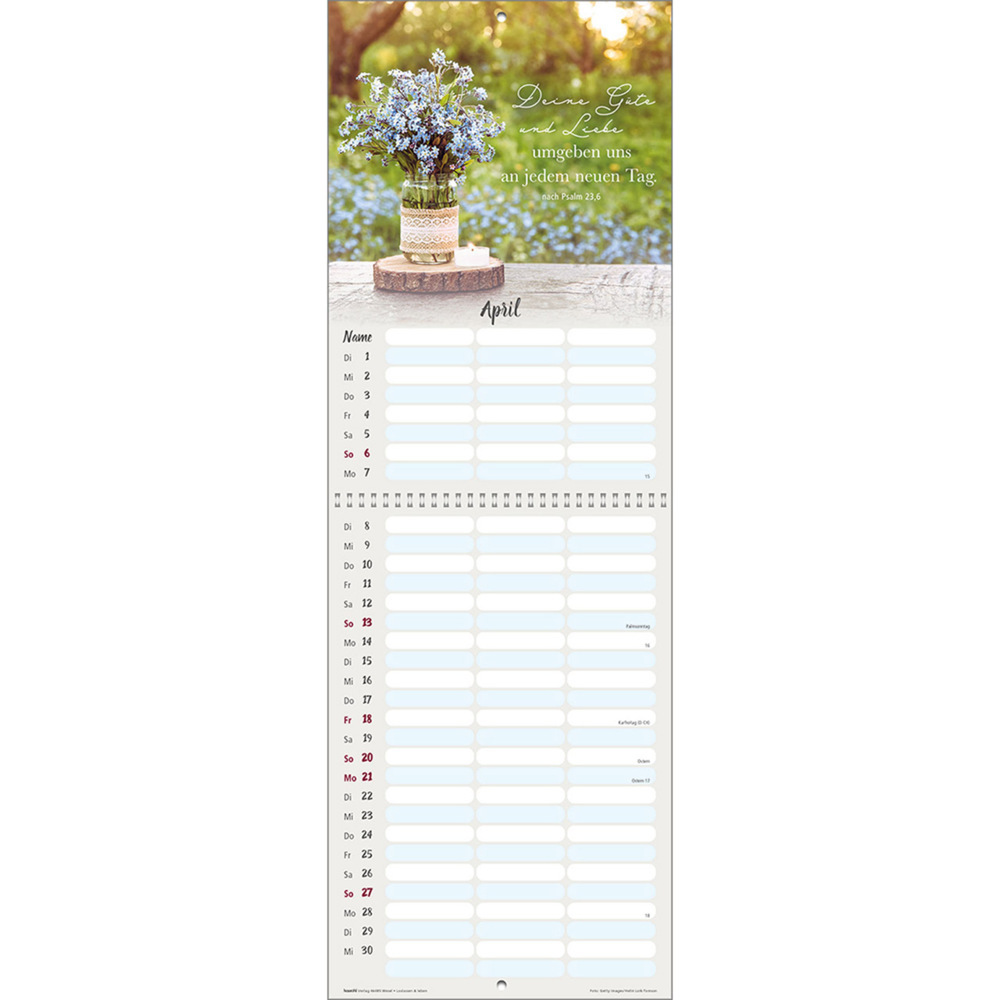 Bild: 9783754845455 | Loslassen &amp; leben 2025 | Terminkalender mit Bibelwort-Herzstücken