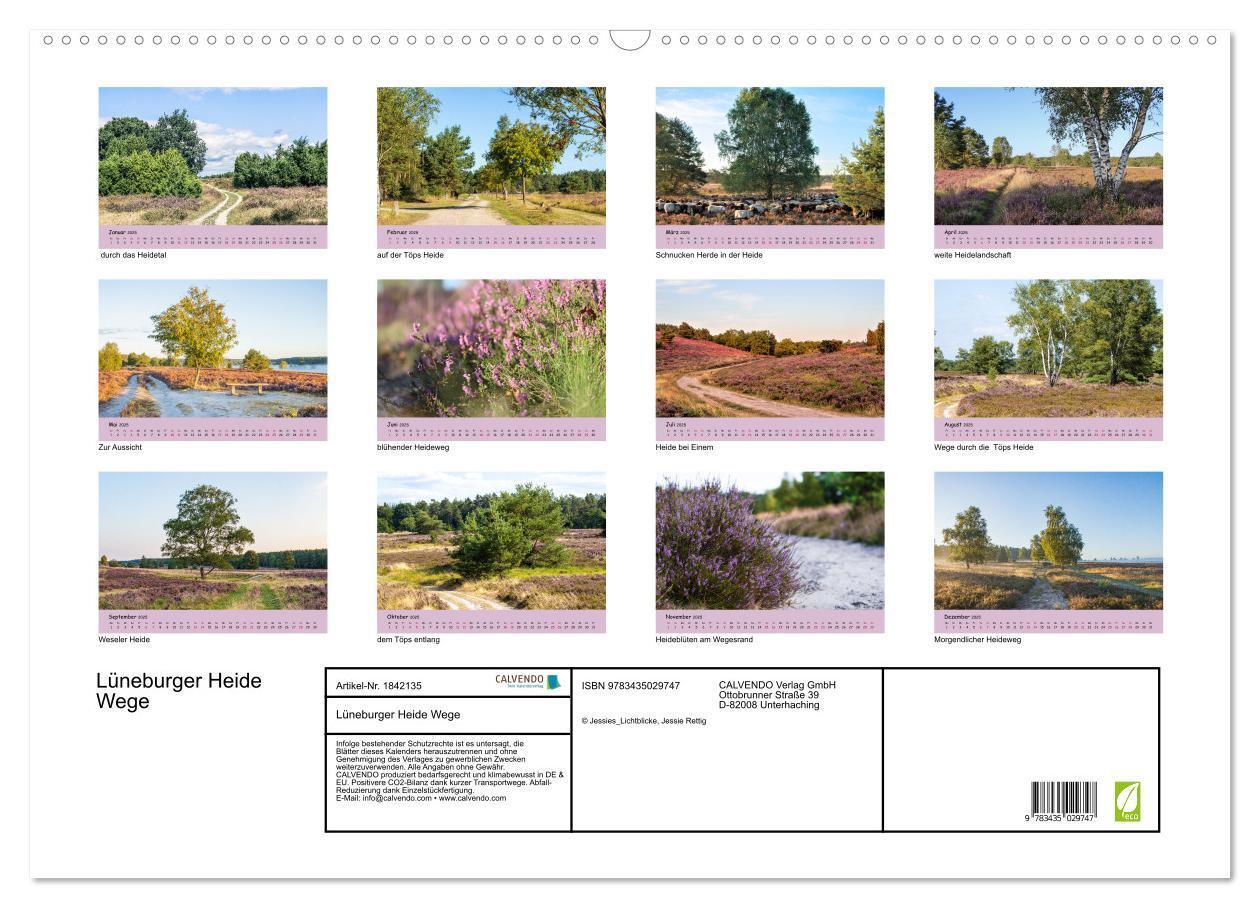 Bild: 9783435029747 | Lüneburger Heide Wege (Wandkalender 2025 DIN A2 quer), CALVENDO...