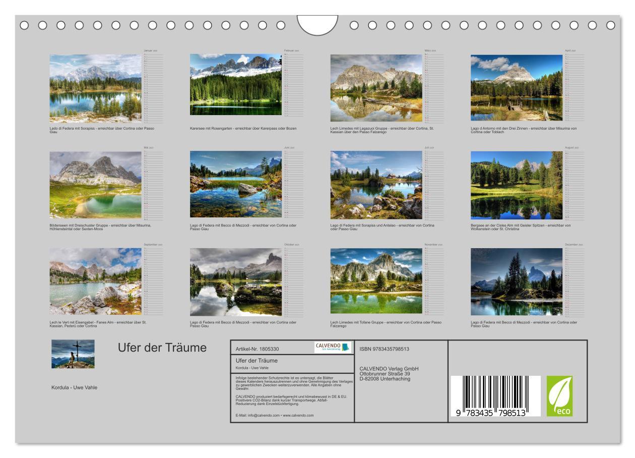 Bild: 9783435798513 | Ufer der Träume (Wandkalender 2025 DIN A4 quer), CALVENDO...