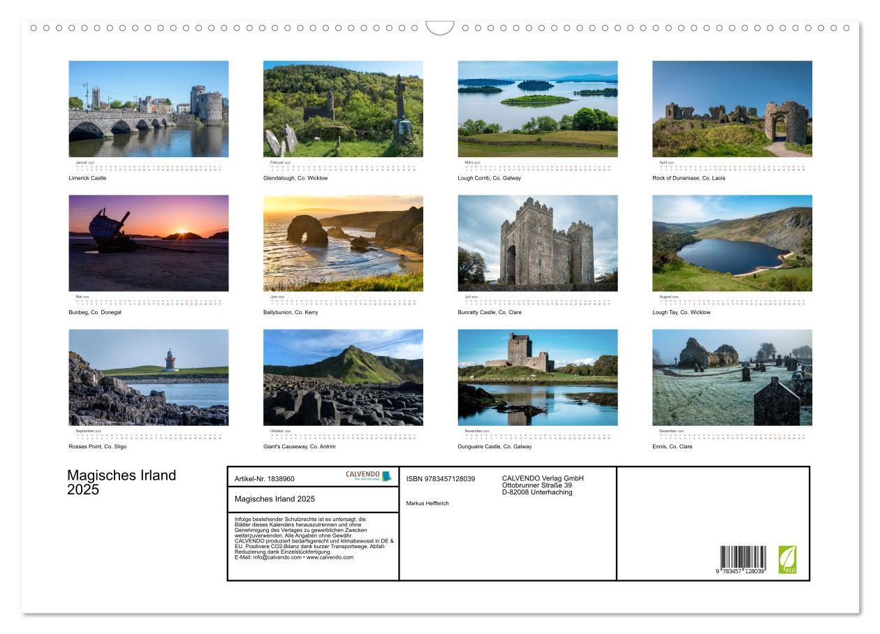 Bild: 9783457128039 | Magisches Irland 2025 (Wandkalender 2025 DIN A2 quer), CALVENDO...