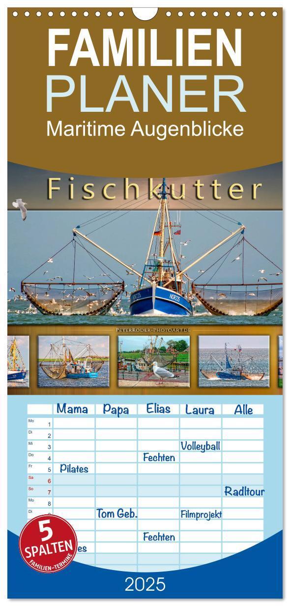 Cover: 9783457118337 | Familienplaner 2025 - Maritime Augenblicke - Fischkutter mit 5...