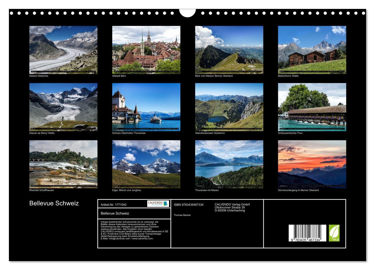 Bild: 9783435467334 | Bellevue Schweiz (Wandkalender 2025 DIN A3 quer), CALVENDO...