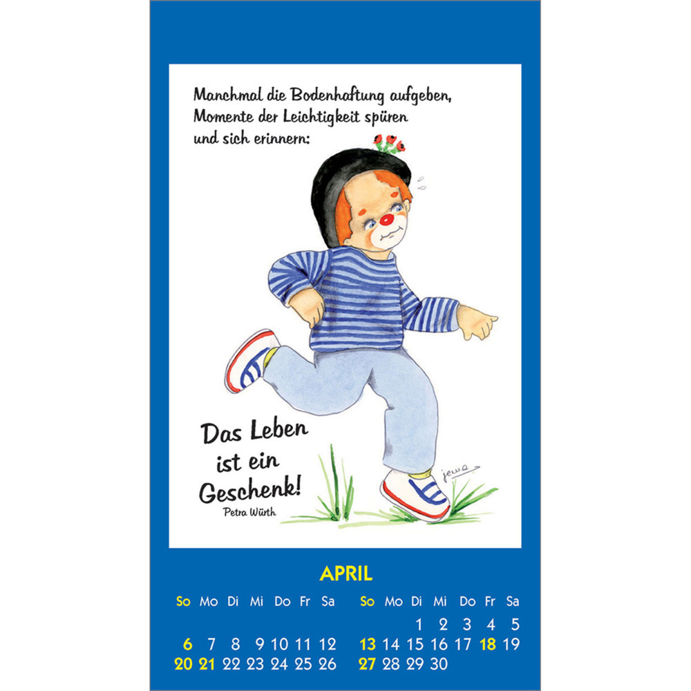 Bild: 9783754893654 | Kleine Clown-Grüße 2025 | Aufkleber-Kalender mit Clown-Motiven | 14 S.