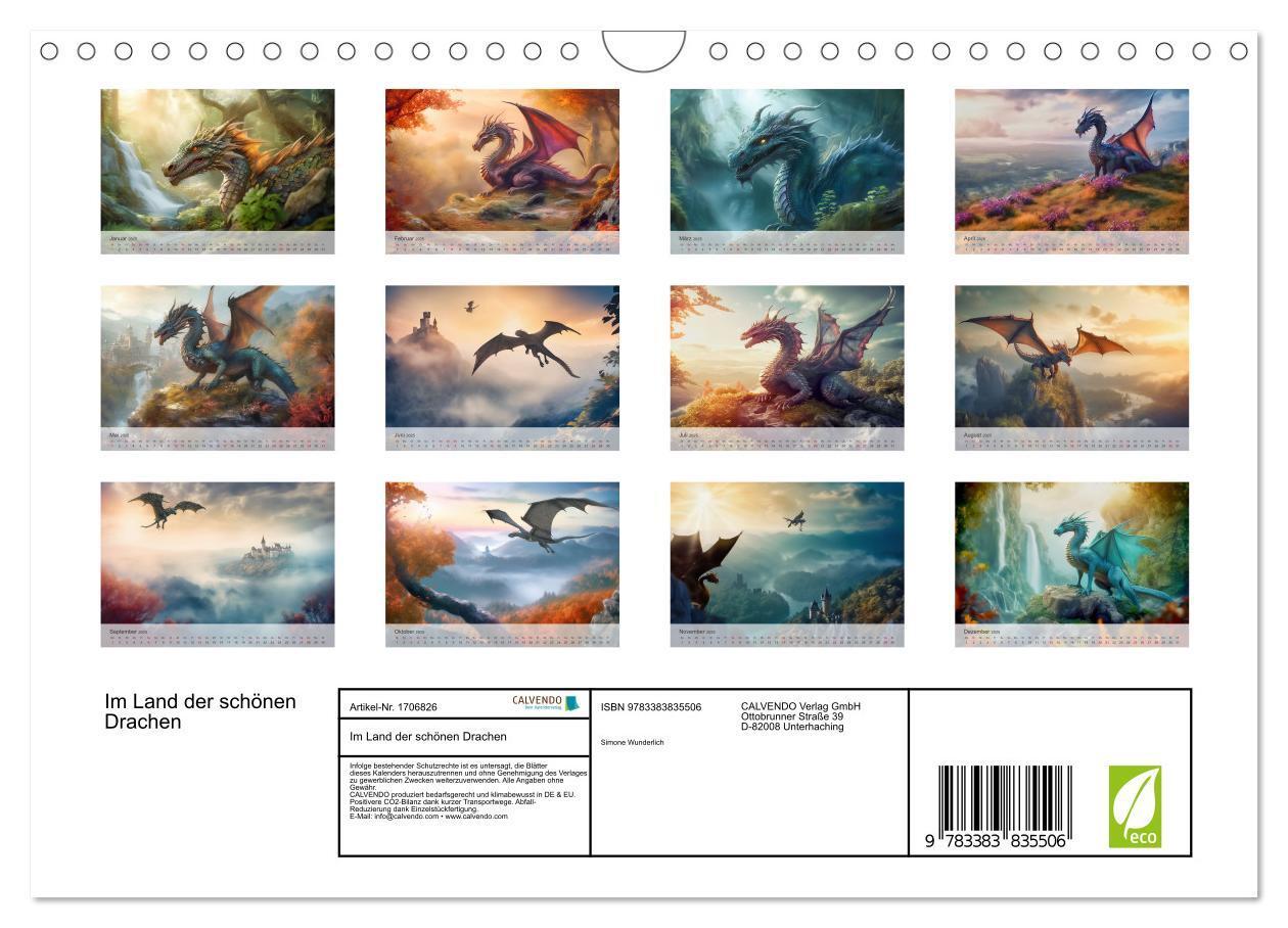 Bild: 9783383835506 | Im Land der schönen Drachen (Wandkalender 2025 DIN A4 quer),...