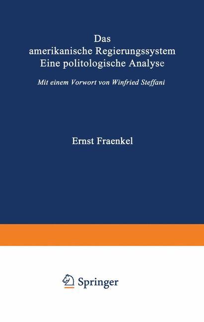 Cover: 9783531102146 | Das amerikanische Regierungssystem | Eine politologische Analyse | iv