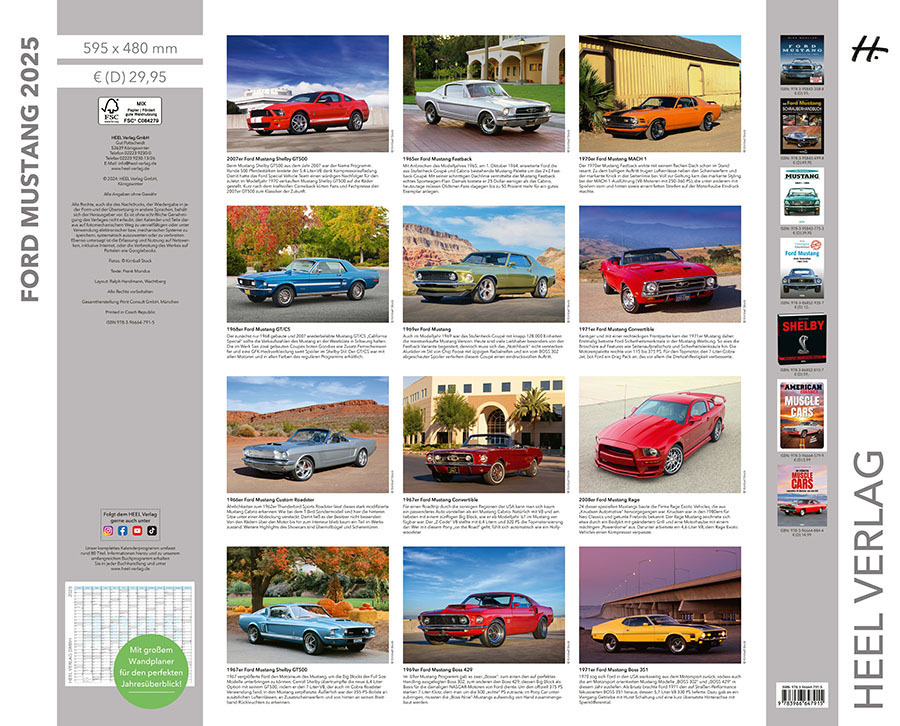 Bild: 9783966647915 | Ford Mustang Kalender 2025 | Chris Affrock | Kalender | Spiralbindung