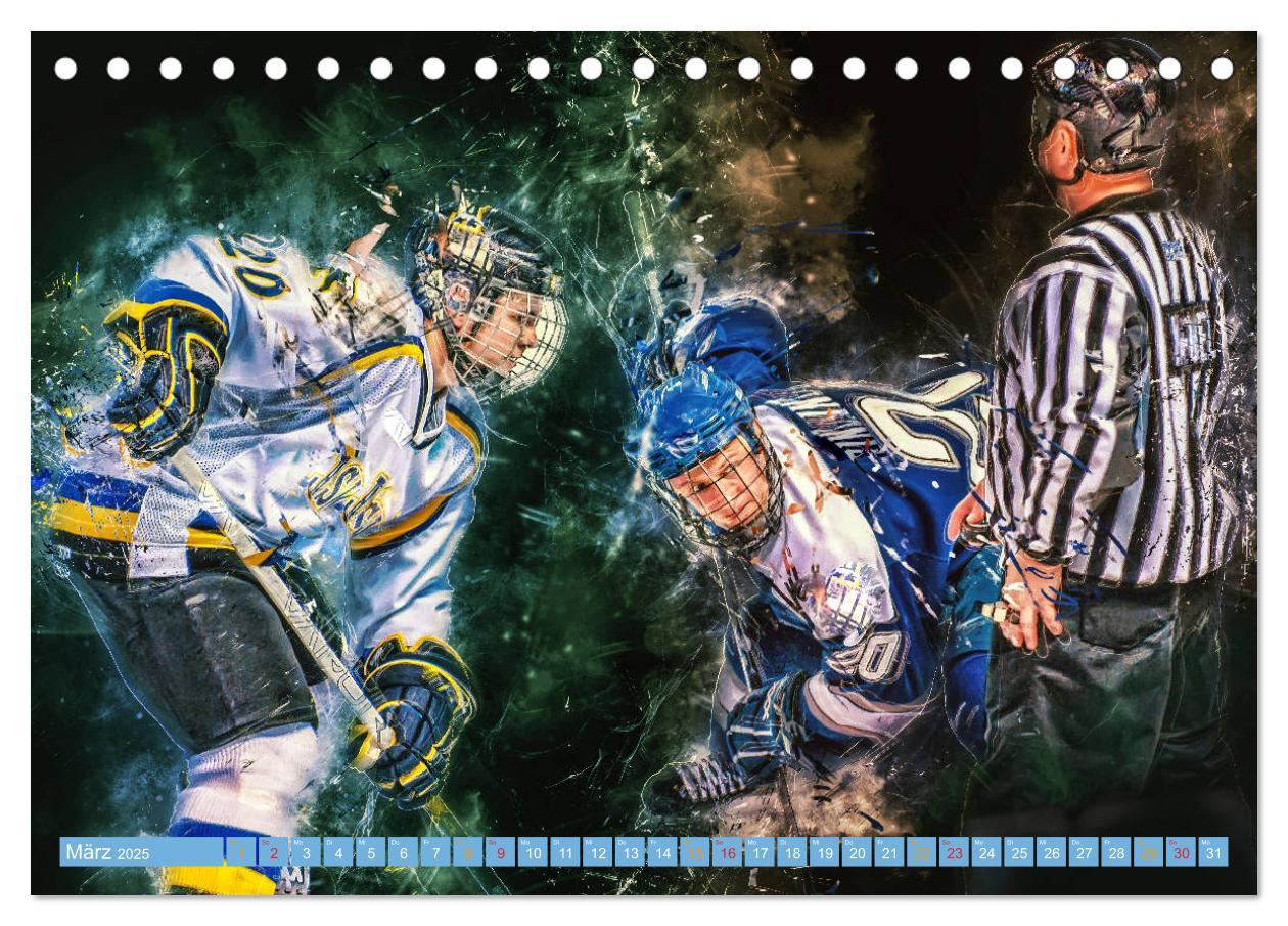 Bild: 9783435412129 | Eishockey - extrem cool (Tischkalender 2025 DIN A5 quer), CALVENDO...