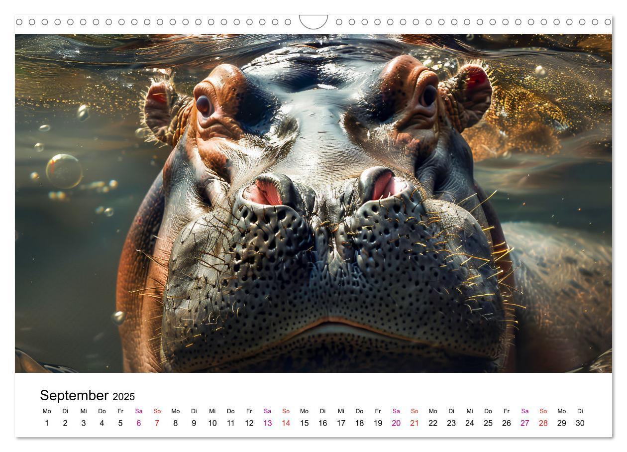 Bild: 9783457171899 | Flusspferde - Hippopotamus amphibius (Wandkalender 2025 DIN A3...