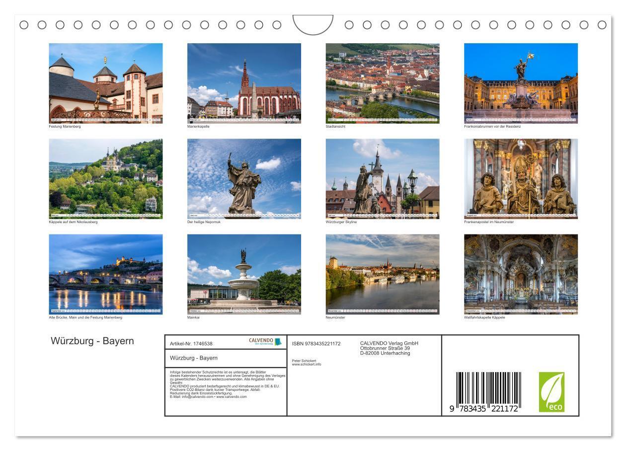 Bild: 9783435221172 | Würzburg - Bayern (Wandkalender 2025 DIN A4 quer), CALVENDO...