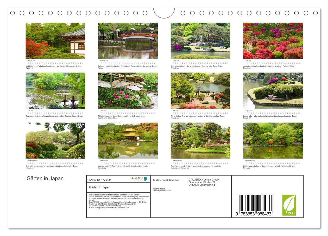 Bild: 9783383968433 | Gärten in Japan (Wandkalender 2025 DIN A4 quer), CALVENDO...