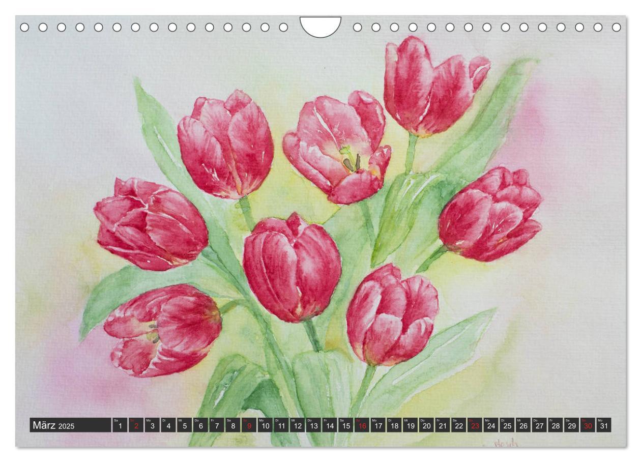 Bild: 9783435312764 | Blumenbilder in Aquarell (Wandkalender 2025 DIN A4 quer), CALVENDO...