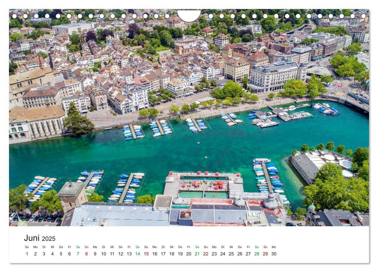 Bild: 9783435120772 | Luftbildkalender Zürich (Wandkalender 2025 DIN A4 quer), CALVENDO...