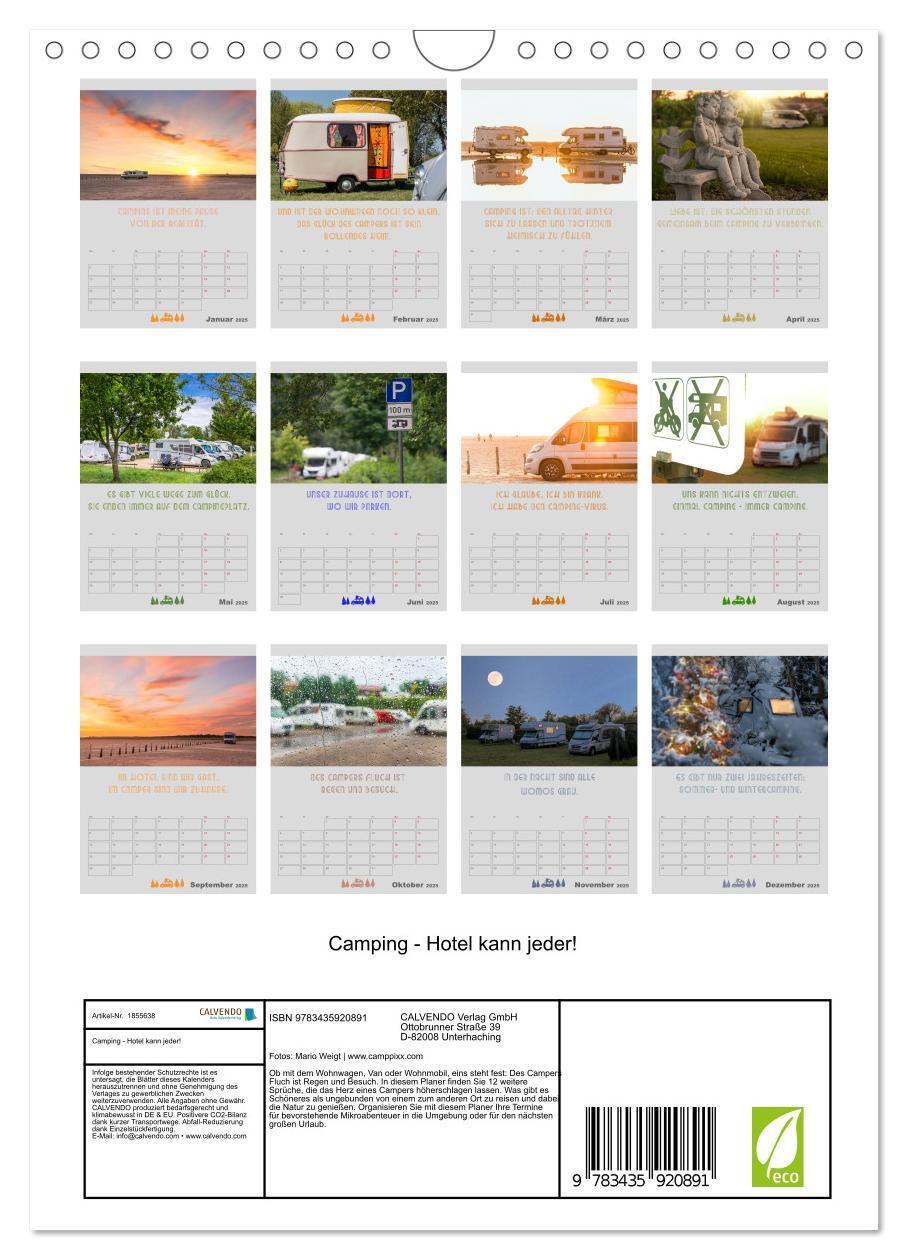 Bild: 9783435920891 | Camping - Hotel kann jeder! (Wandkalender 2025 DIN A4 hoch),...