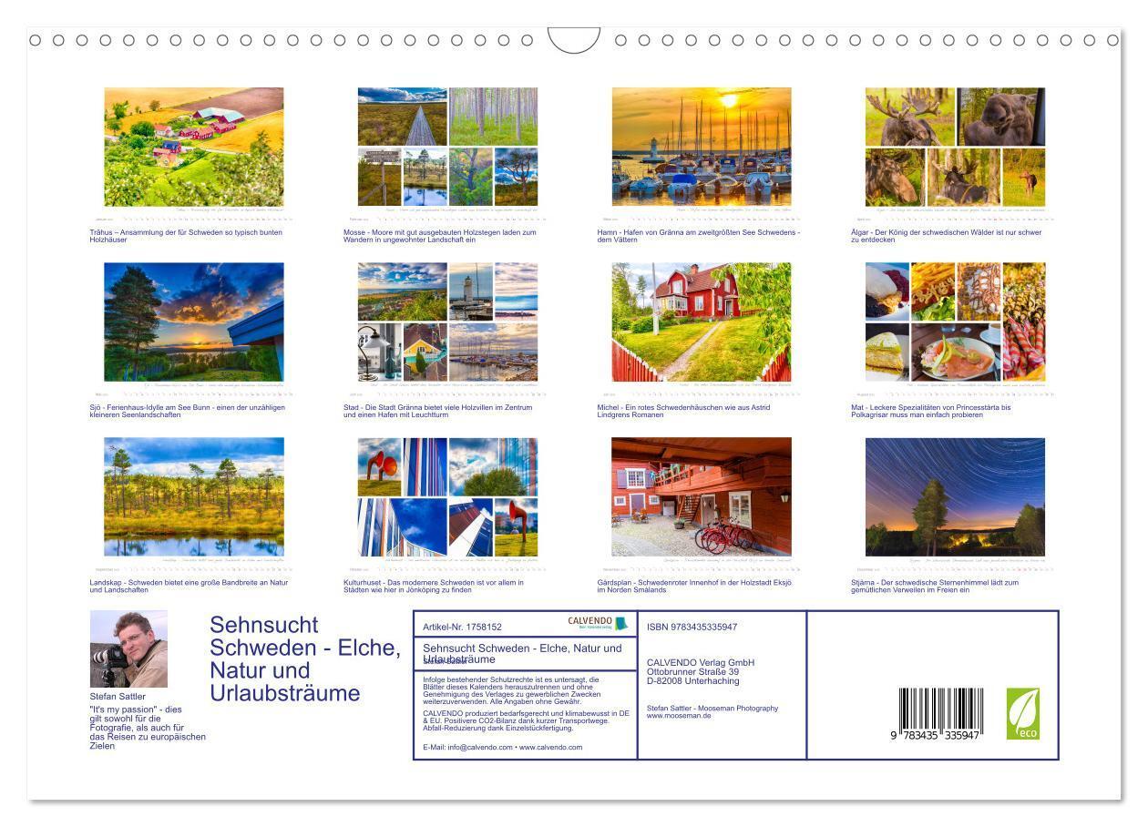 Bild: 9783435335947 | Sehnsucht Schweden - Elche, Natur und Urlaubsträume (Wandkalender...