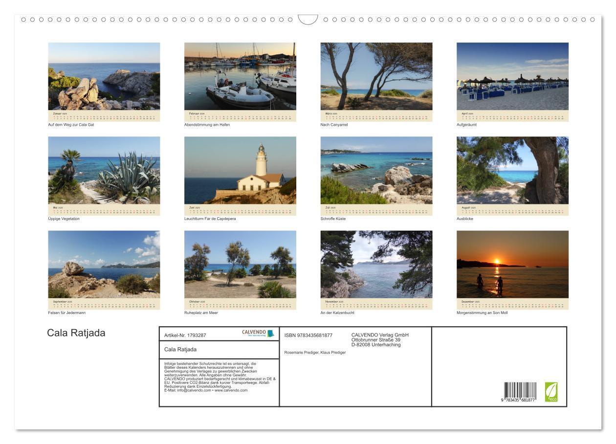 Bild: 9783435681877 | Cala Ratjada (Wandkalender 2025 DIN A2 quer), CALVENDO Monatskalender